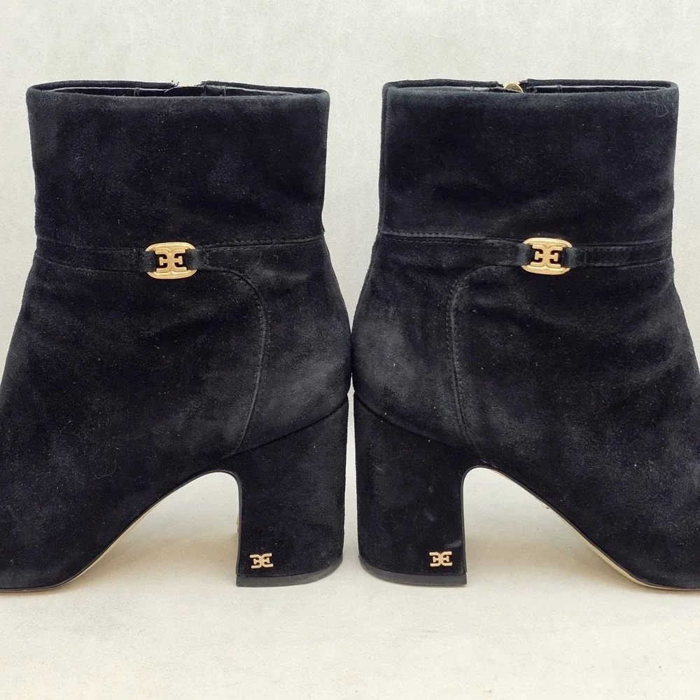 EUC Sam Edelman Florah Booties Women's Chic Black Suede High Ankle Size 9